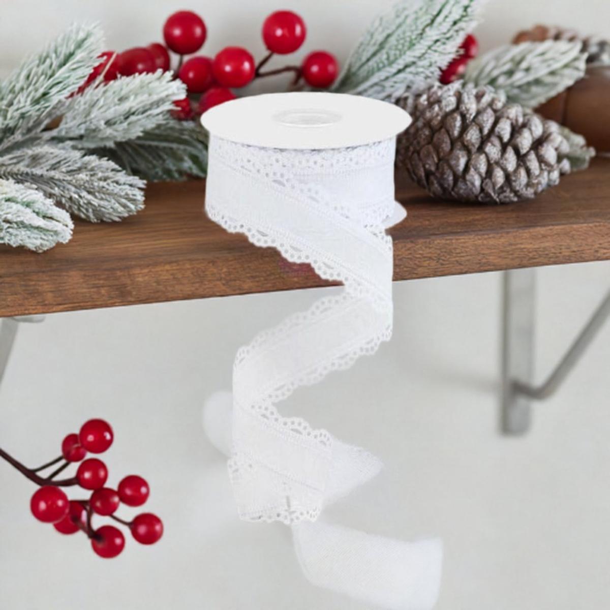 Shop For 1.5" Scalloped Edge Ribbon: White (10 Yard) at Michelle's aDOORable Creations