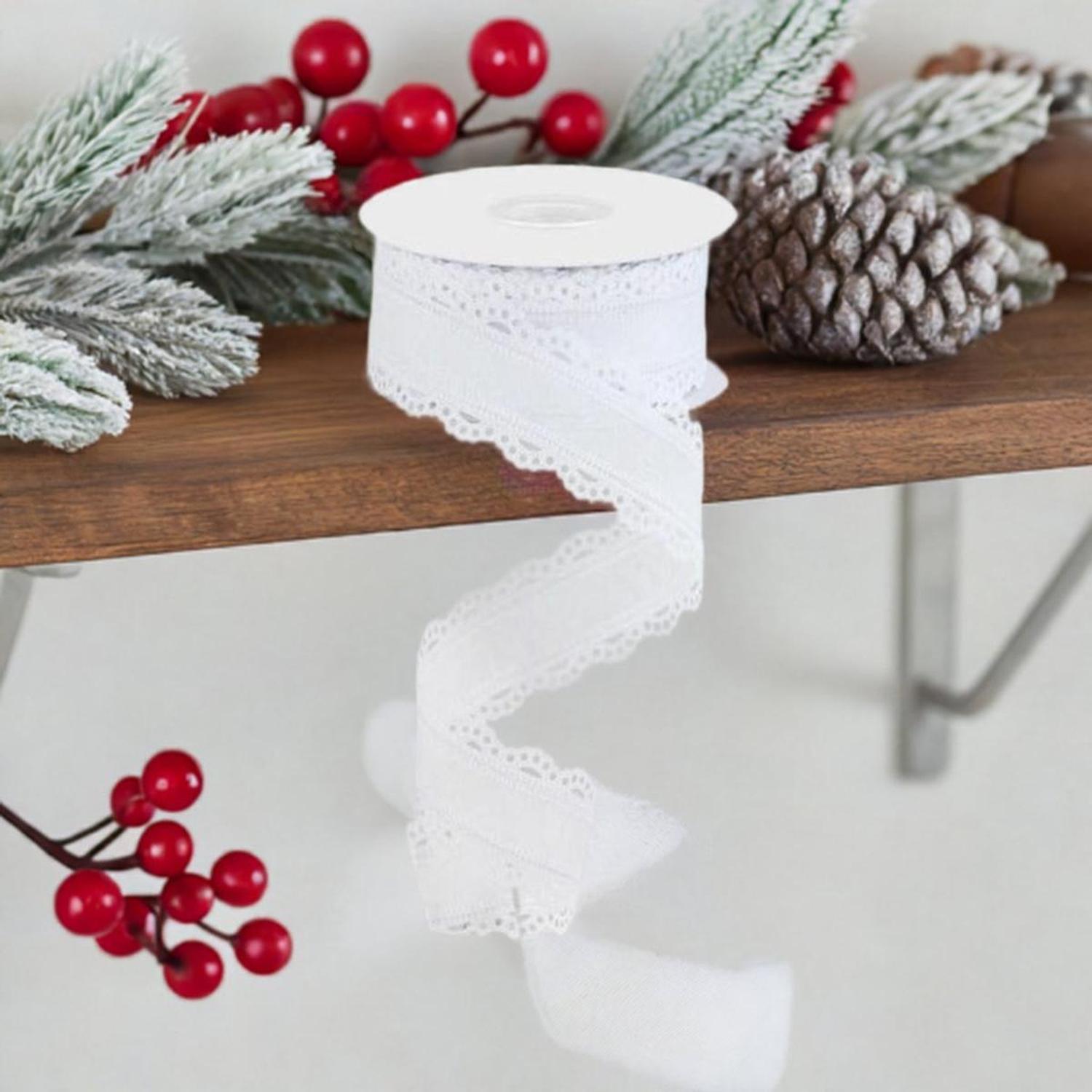 Shop For 1.5" Scalloped Edge Ribbon: White (10 Yard) at Michelle's aDOORable Creations