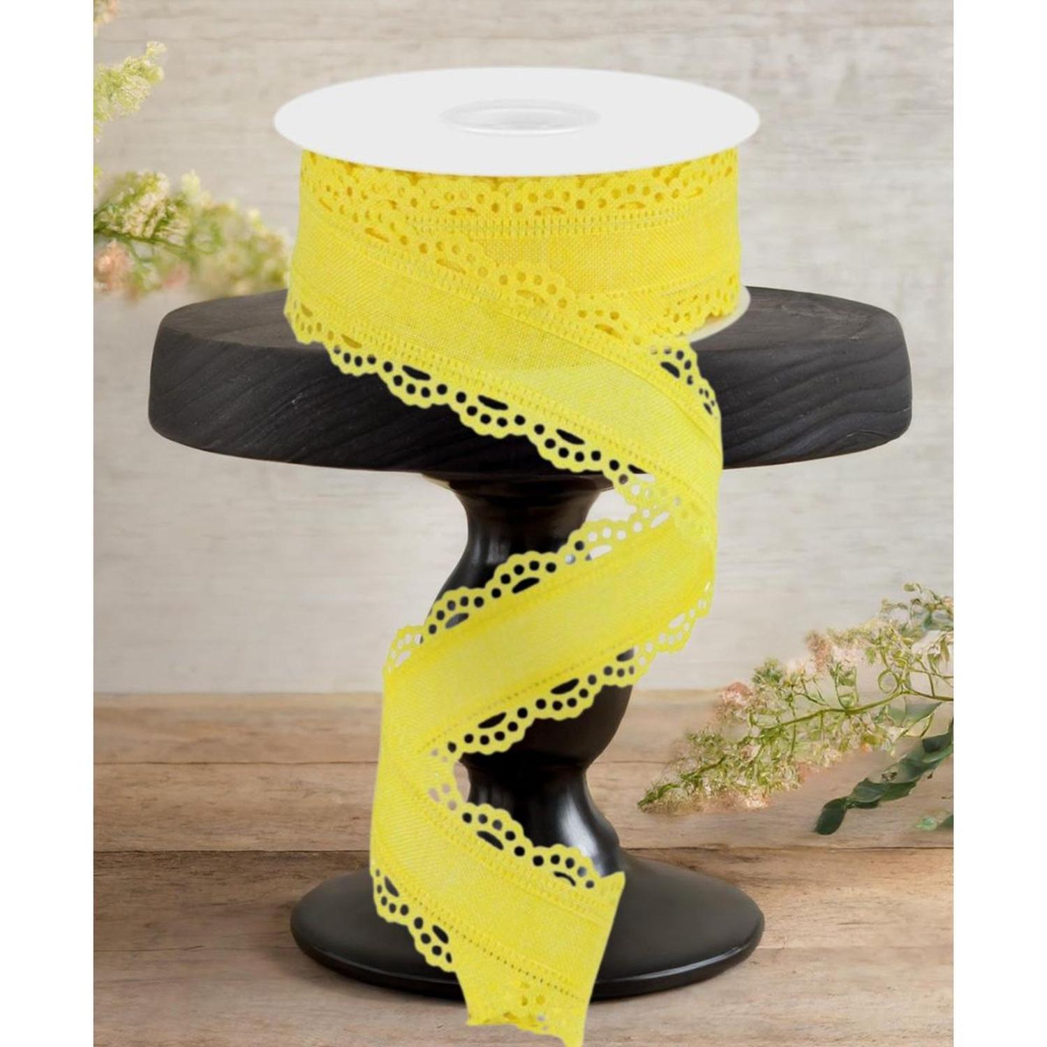 Shop For 1.5" Scalloped Edge Ribbon: Yellow (10 Yard)
