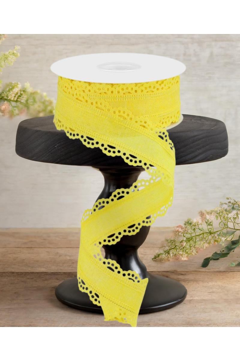 Shop For 1.5" Scalloped Edge Ribbon: Yellow (10 Yard)