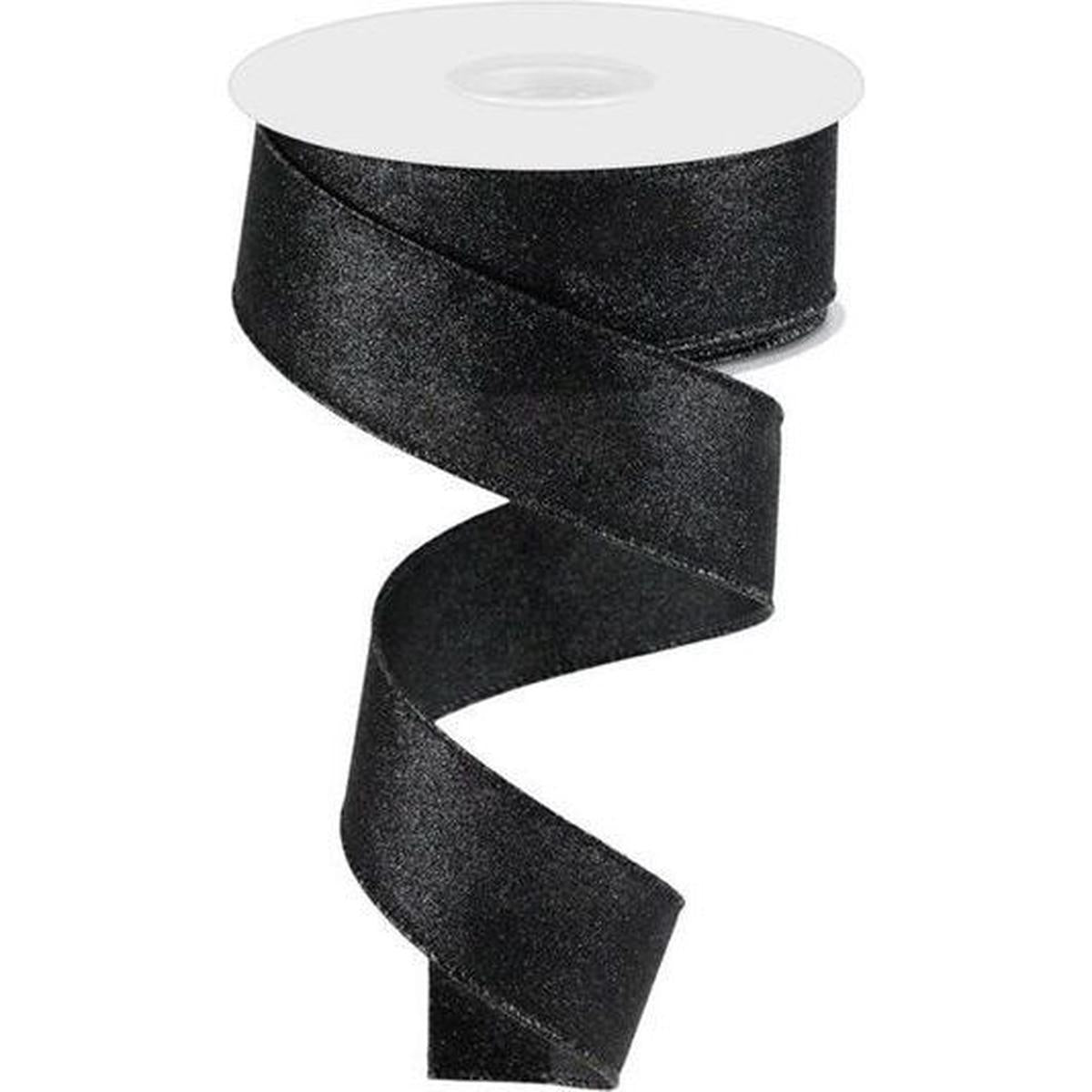 Shop For 1.5" Shimmer Glitter Ribbon: Black (10 Yards) at Michelle's aDOORable Creations