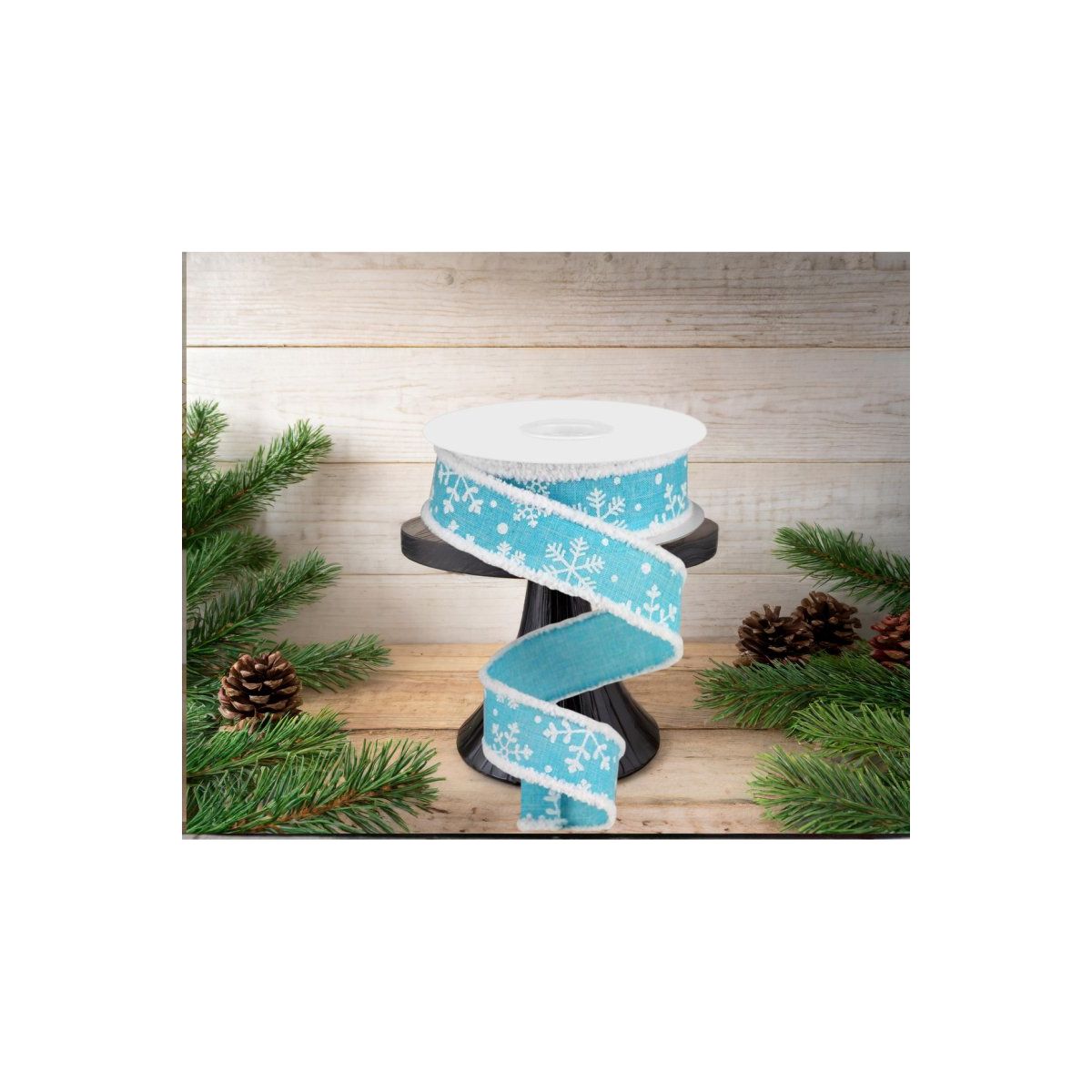 Shop For 1.5" Snowflake Drift Edge Ribbon: Light Blue (10 Yards)