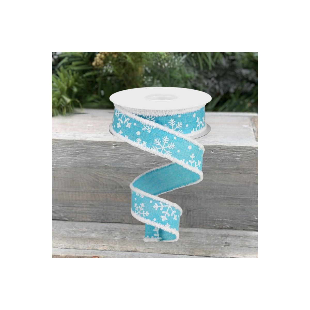 Shop For 1.5" Snowflake Drift Edge Ribbon: Light Blue (10 Yards)
