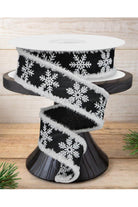 Shop For 1.5" Snowflake Drift Ribbon: Black & White (10 Yards)