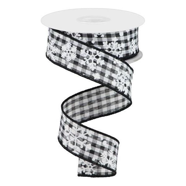 Shop For 1.5" Snowflake Ribbon: Black & White (10 Yards)