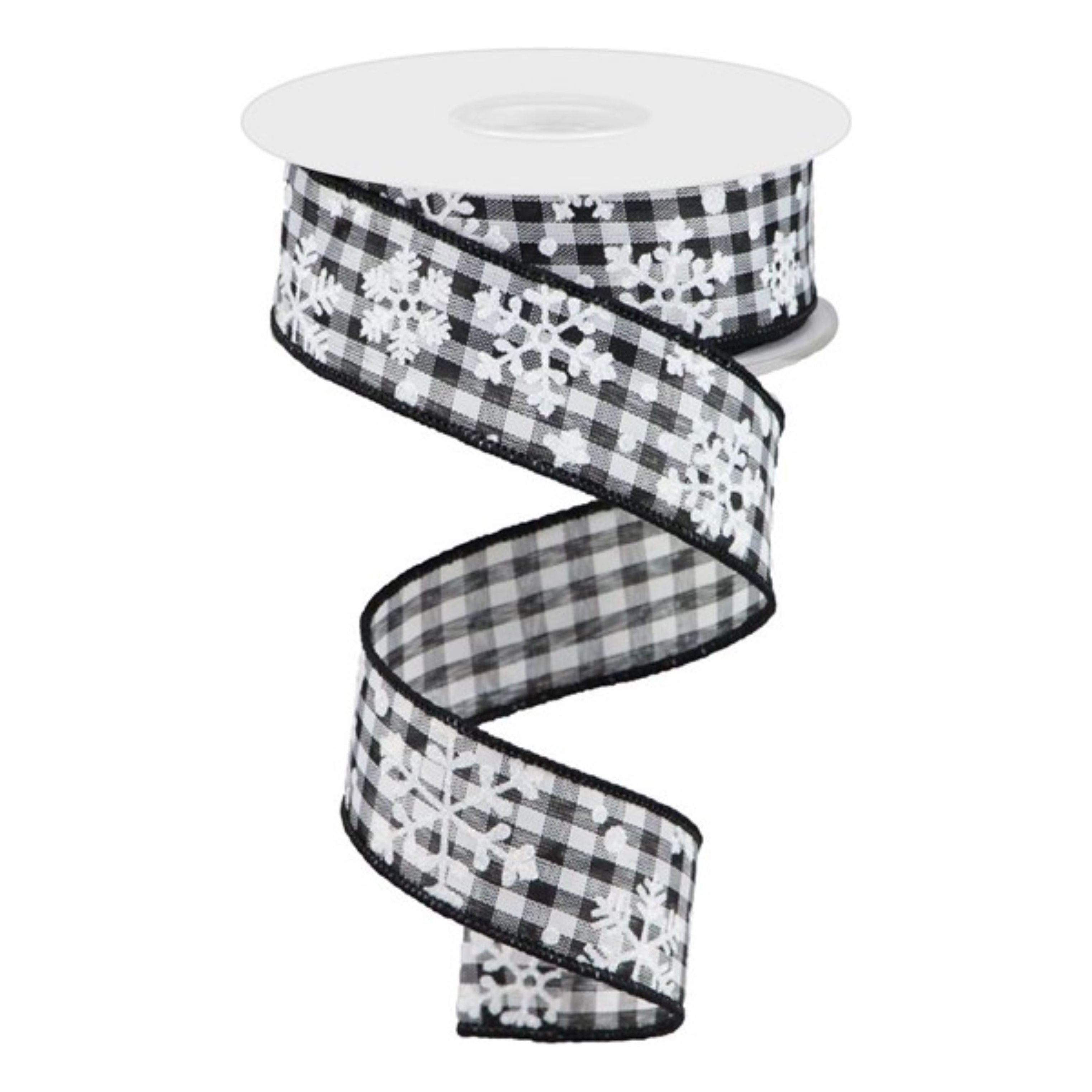 Shop For 1.5" Snowflake Ribbon: Black & White (10 Yards)