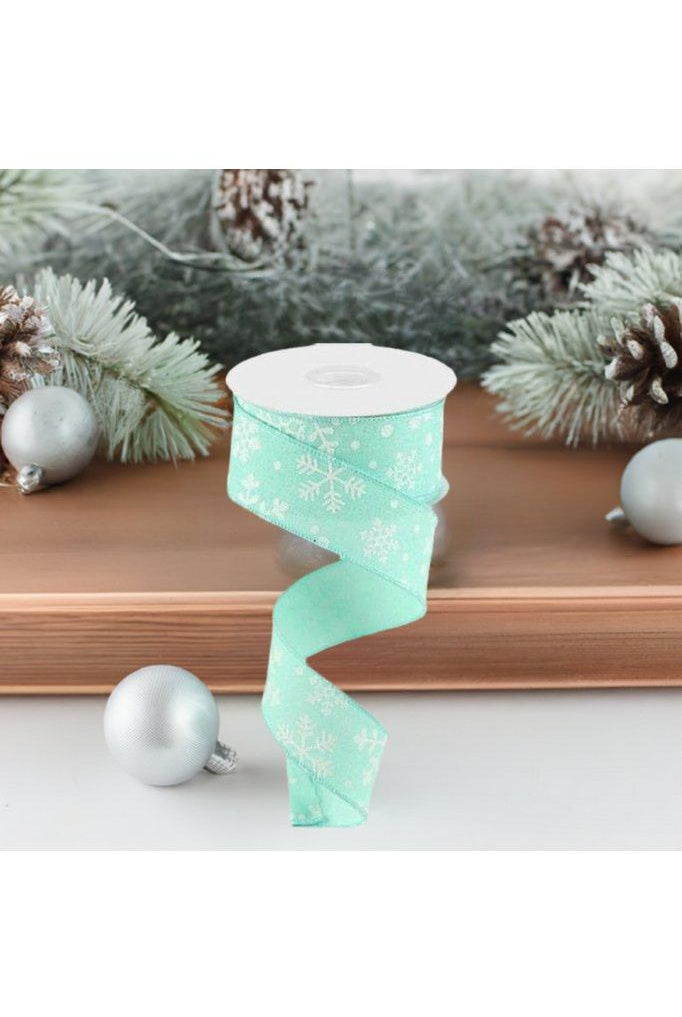 Shop For 1.5" Snowflake Ribbon: Mint Green (10 Yards) RG01548AN