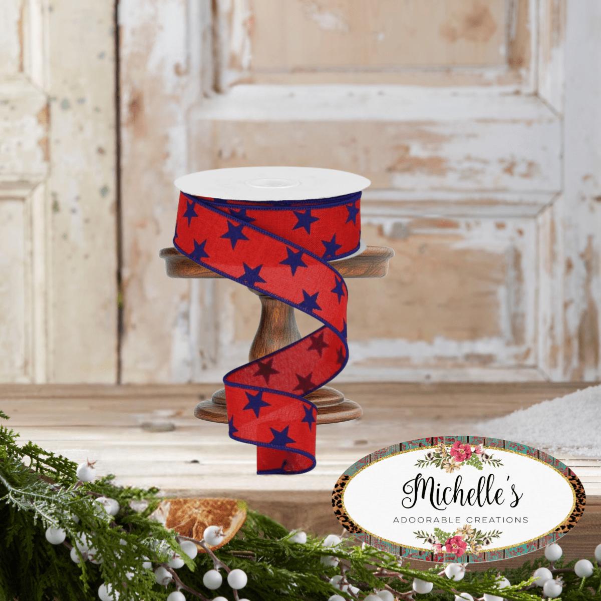 Shop For 1.5" Stars on Royal Ribbon: Red (10 Yards)