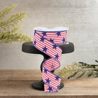 Shop For 1.5" Stars On Woven Stripe: Navy Blue (10 Yards)