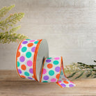 Shop For 1.5" Stiff Linen Polka Dot Ribbon: Multi (10 Yards)