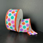 Shop For 1.5" Stiff Linen Polka Dot Ribbon: Multi (10 Yards)