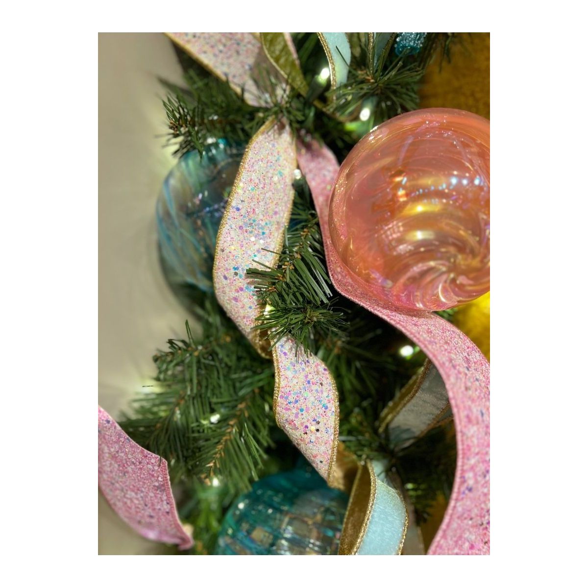 Shop For 1.5" Sugar Plum Glitter Ribbon: Whispy White (10 Yards) at Michelle's aDOORable Creations