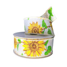 Shop For 1.5" Sunflowers Linen Ribbon: Ivory (10 Yards)