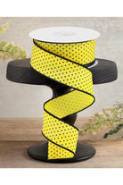 Shop For 1.5" Swiss Dots Ribbon: Sun Yellow & Black (10 Yards)