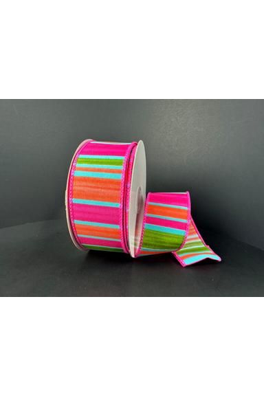 Shop For 1.5" Watercolor Horizontal Stripe Ribbon: Fuchsia (10 Yards)