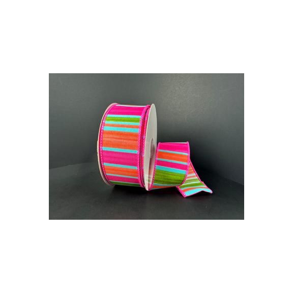Shop For 1.5" Watercolor Horizontal Stripe Ribbon: Fuchsia (10 Yards)