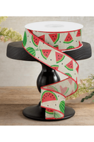 Shop For 1.5" Watermelon Slices Canvas Ribbon: Natural (10 Yards)