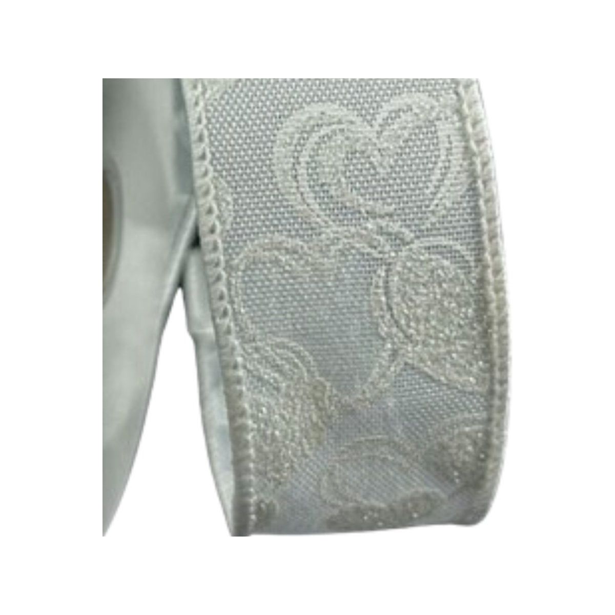 Shop For 1.5" White Glitter Lisa Hearts: White (10 Yards)