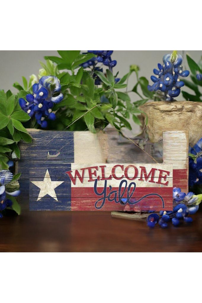 Shop For 15" Wood Sign: Texas Flag Welcome Y'all Sign at Michelle's aDOORable Creations