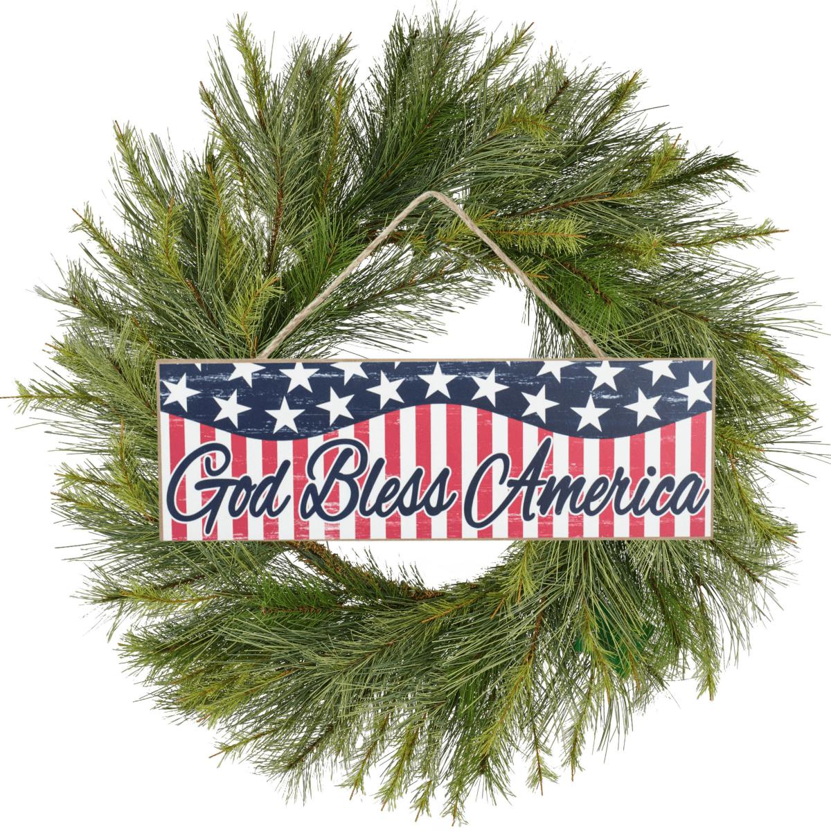 Shop For 15" Wooden Sign: God Bless America (White)