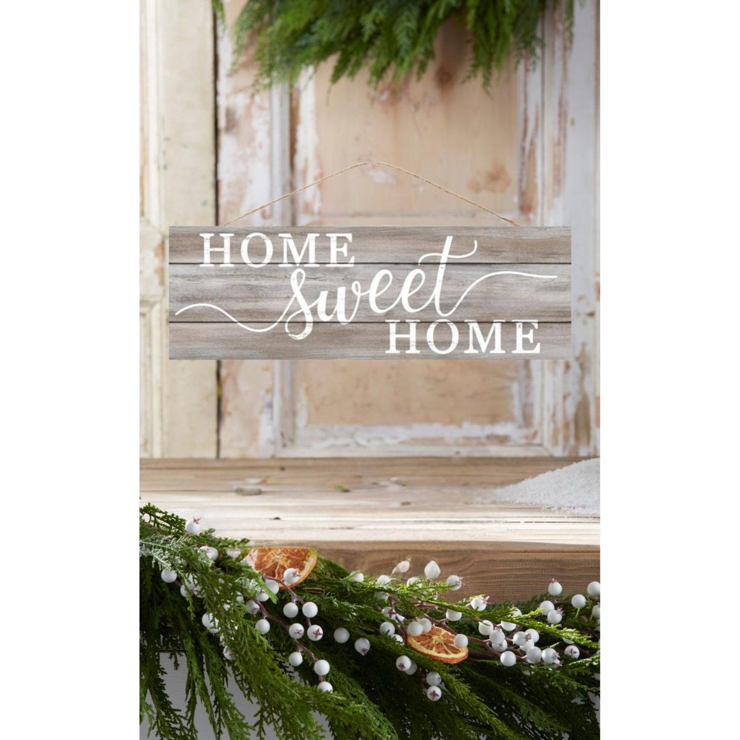 Shop For 15" Wooden Sign: Home Sweet Home (Grey Washed)