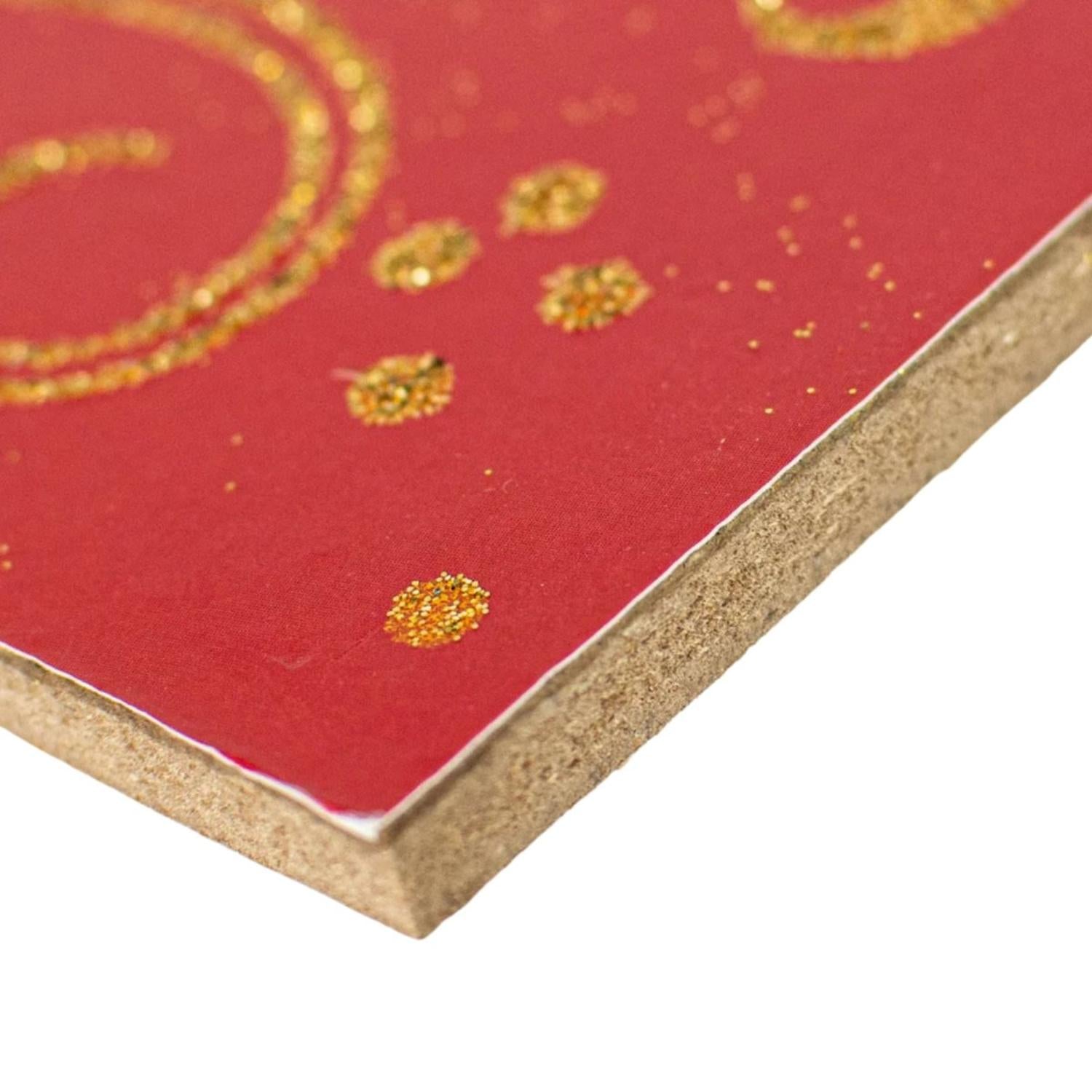 15" Wooden Sign: Merry Christmas Red/Gold