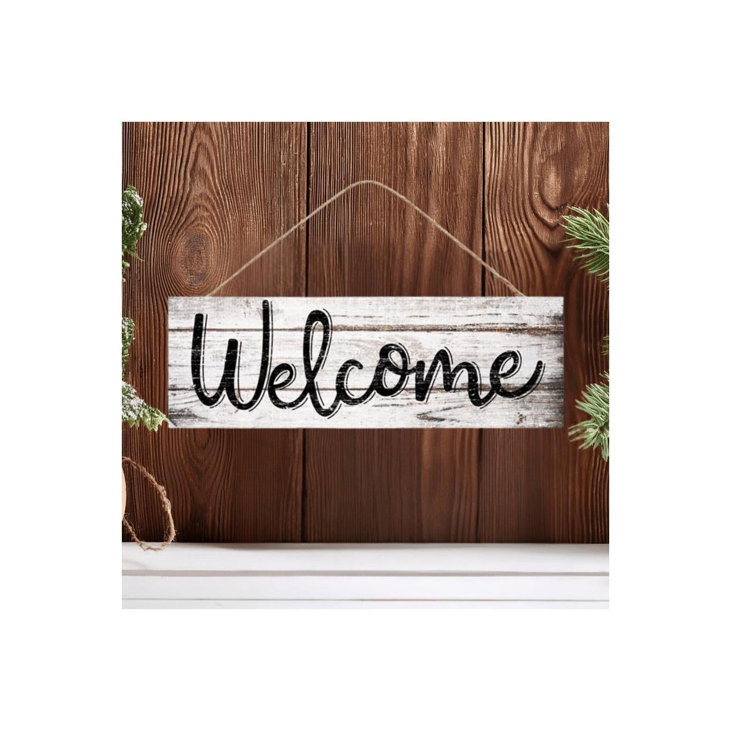 15" Wooden Sign: Welcome