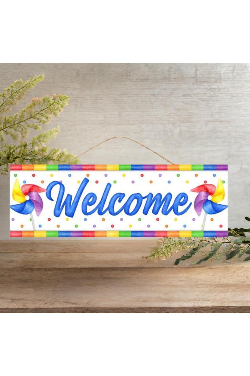 Shop For 15" Wooden Sign: Welcome Pinwheels