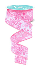 Shop For 1.5in Chinoiserie Floral Ribbon: Pink (10 Yards)
