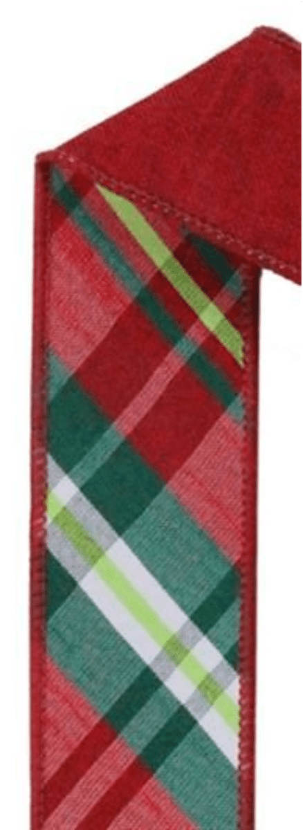Shop For 1.5in Diagonal Plaid Royal Ribbon: Red (10 Yards)