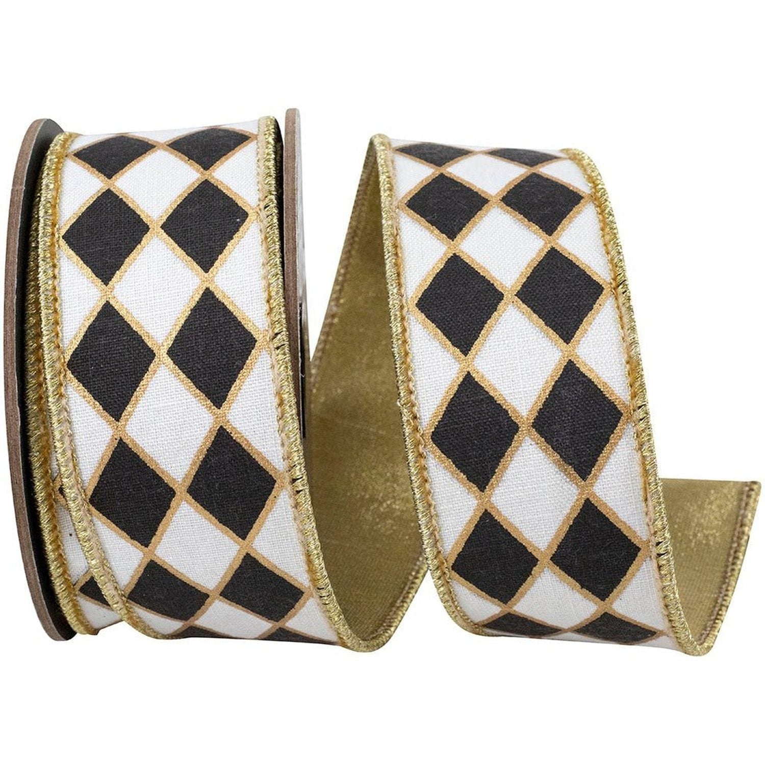Shop For 1.5in Diamond Elite Metallic Ribbon: Black/White (10 Yards)