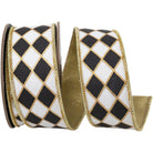 Shop For 1.5in Diamond Elite Metallic Ribbon: Black/White (10 Yards)