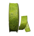Shop For 1.5in Embossed Flower Breeze Ribbon: Moss Green (10 Yards)