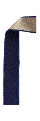 Shop For 1.5in Fine Glitter Fused Ribbon: Smoke Navy Blue & Gold (10 Yards)
