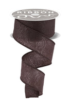 Shop For 1.5in Flower Embossed Ribbon: Brown (10 Yards)