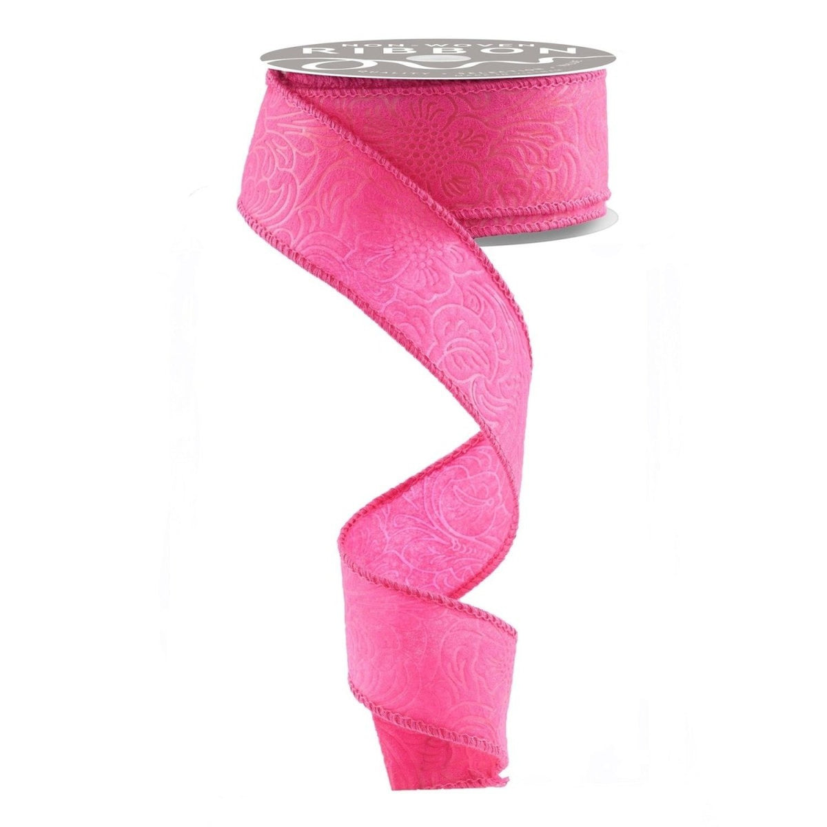 1.5in Flower Embossed Ribbon: Hot Pink (10 Yards) – Michelle's ...