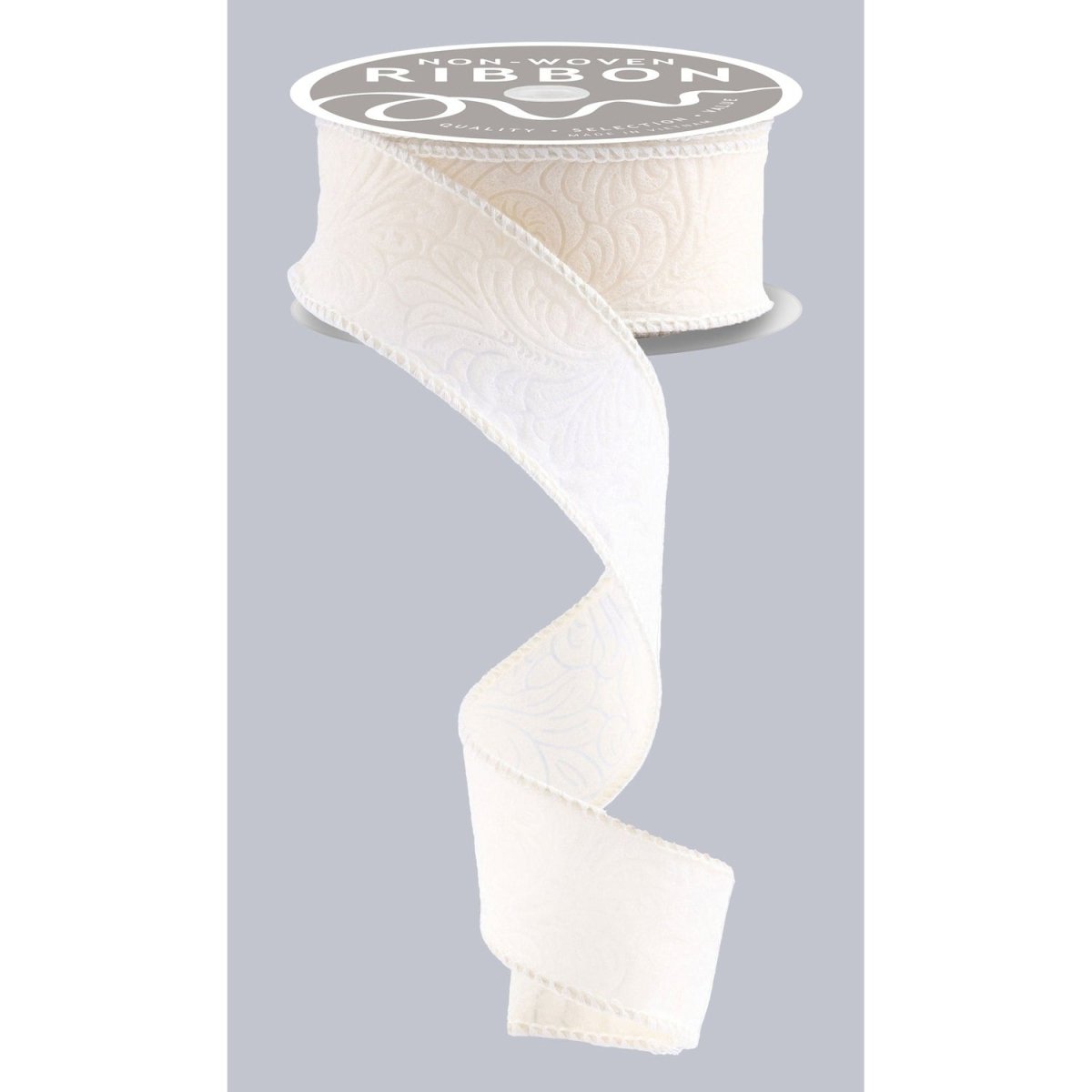 Shop For 1.5in Flower Embossed Ribbon: Ivory (10 Yards)