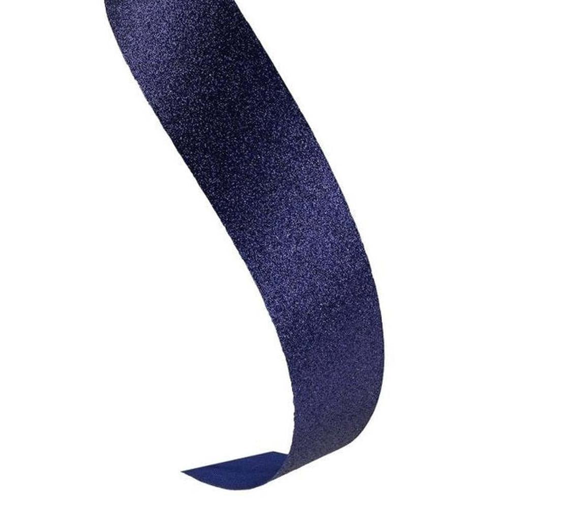 Shop For 1.5in Glitter on Fabric Ribbon: Navy Blue (25 Yards)