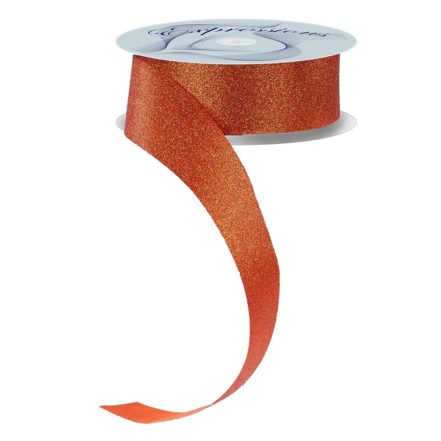 Shop For 1.5in Glitter on Fabric Ribbon: Orange (25 Yards)