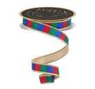 Shop For 1.5in Glitter Stripe Ribbon: Red, Blue and Green (10 Yards)