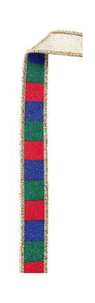 Shop For 1.5in Glitter Stripe Ribbon: Red, Blue and Green (10 Yards)