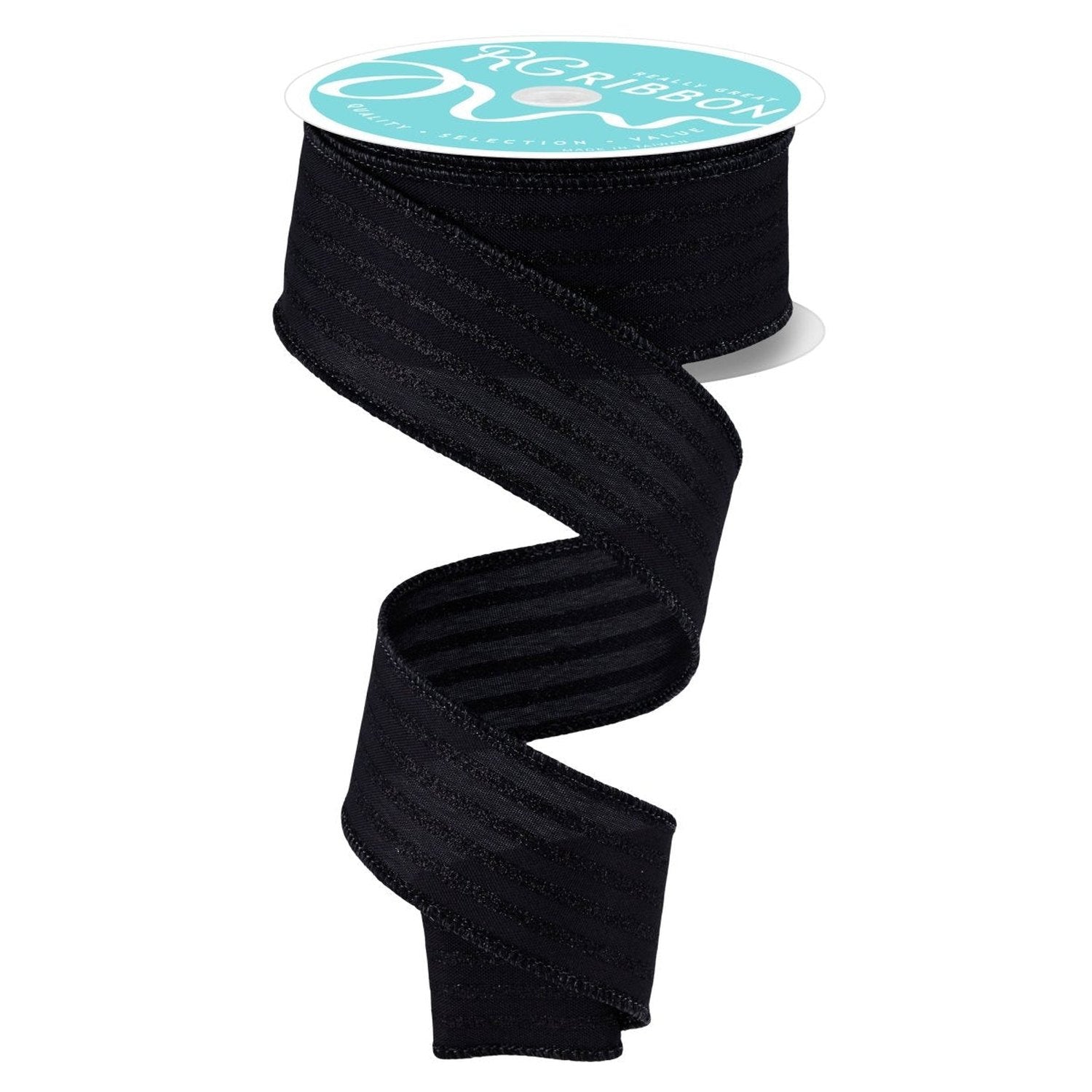 Shop For 1.5in Glitter Vertical Stripe Ribbon: Black (10 Yards)