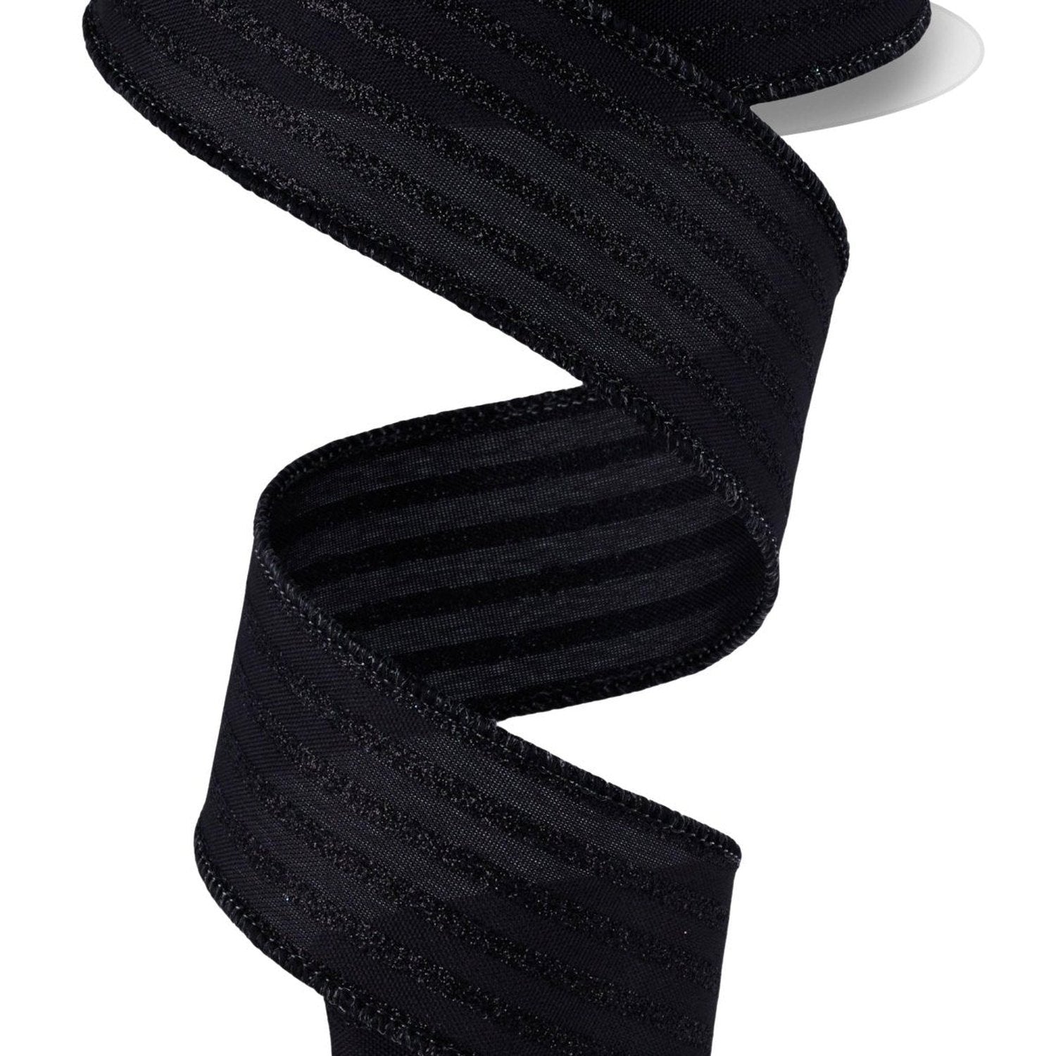 Shop For 1.5in Glitter Vertical Stripe Ribbon: Black (10 Yards)