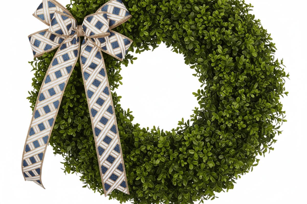 Shop For 1.5in Metallic Basketweave Ribbon: Smoke Blue & Gold (10 Yards)