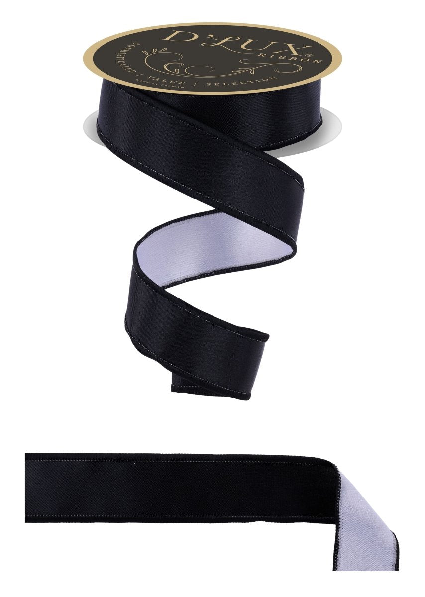 Shop For 1.5in Satin Fused Ribbon: Black/White (10 Yards)