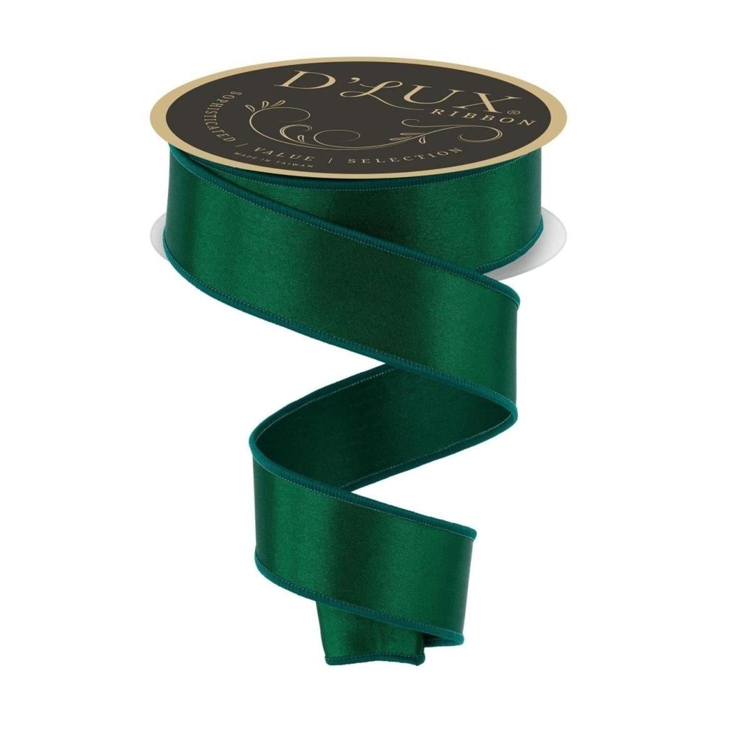 1.5in Satin Fused Ribbon: Emerald Green (10 Yards)