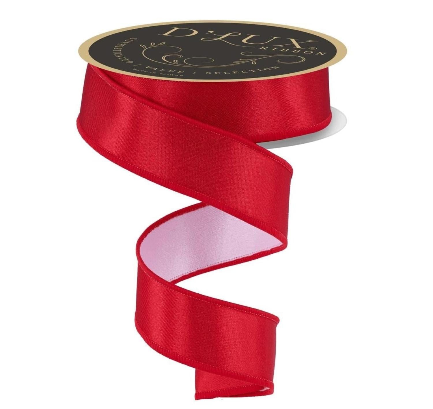 1.5in Satin Fused Ribbon: Red/White (10 Yards)
