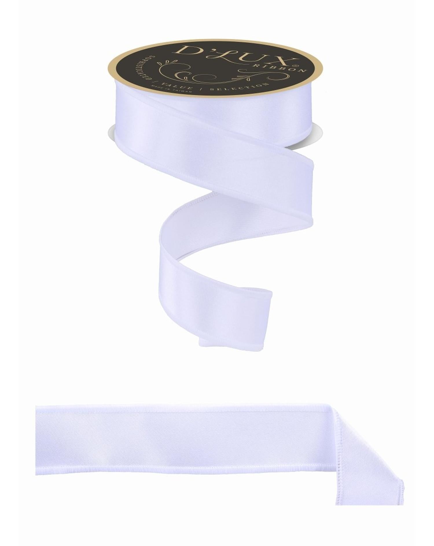 1.5in Satin Fused Ribbon: White (10 Yards)