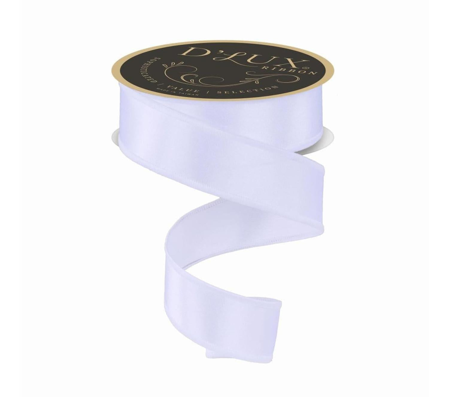 1.5in Satin Fused Ribbon: White (10 Yards)