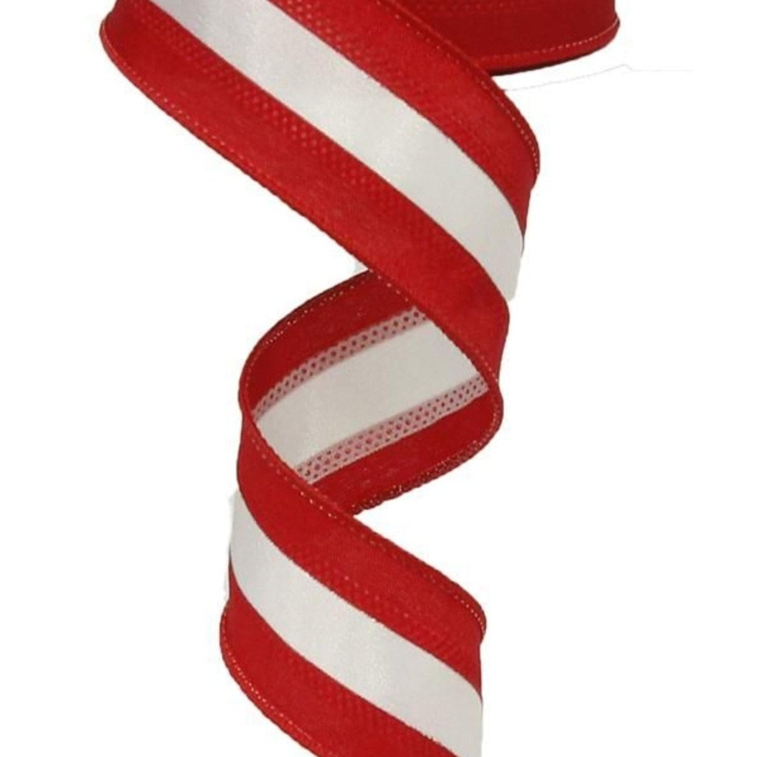 Shop For 1.5in Satin Team Stripe Ribbon: Red & White (10 Yards)
